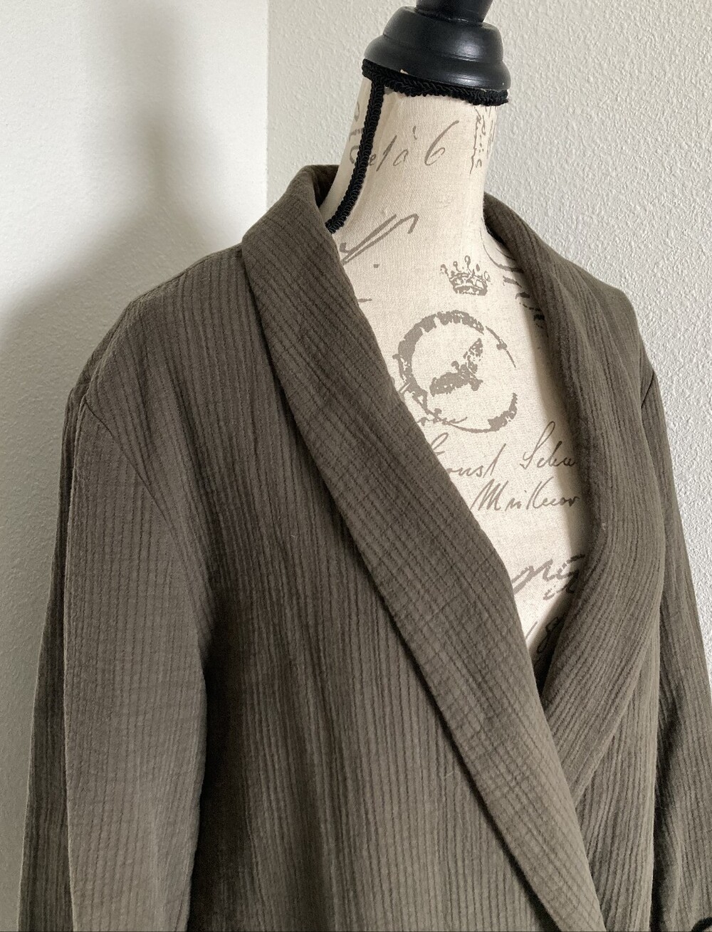 SOLD Free People Rowan Blazer XL Oversized Utility Boho Green Cotton - Picture 7 of 17